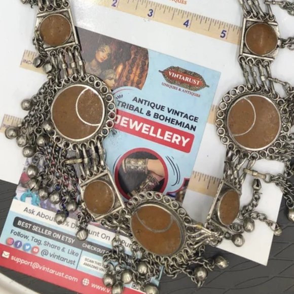 Afghan Brown Stone Belly Belt, Boho Belt, Belly Chains, Tribal Dance Belt, - Picture 4 of 8